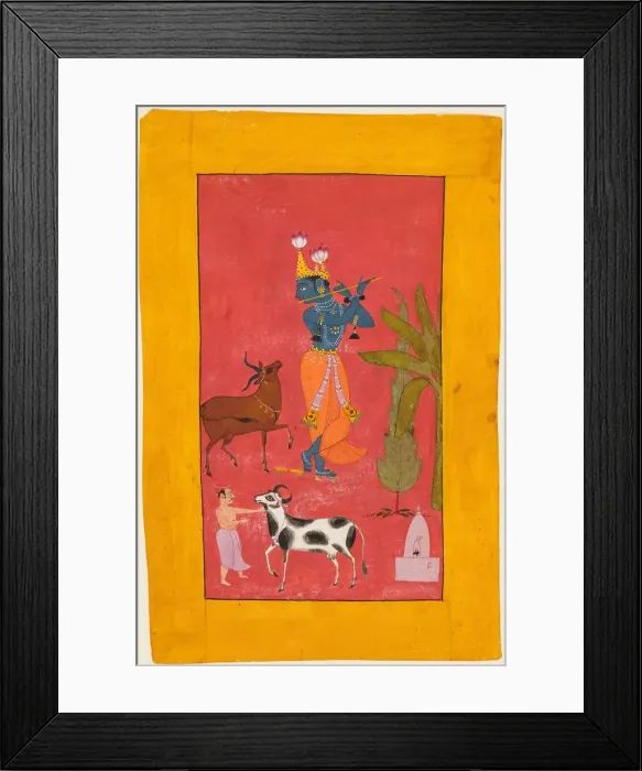 Framed Print : Krishna Fluting, c. 1675-1700. Creator: Unknown Framed Print : Krishna Fluting, c. 1675-1700. Creator: Unknown