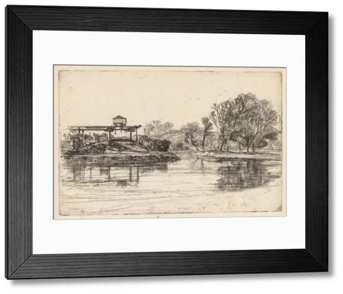 Framed Print : Kew, 1864. Creator: Francis Seymour Haden (British, 1818-1910)