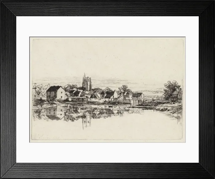 Framed Print : Kidwelly Town, 1859. Creator: Francis Seymour Haden (British, 1818-1910) Framed Print : Kidwelly Town, 1859. Creator: Francis Seymour Haden (British, 1818-1910)