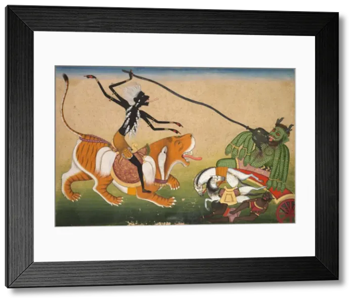 Framed Print : Kali Attacking Nisumbha, c. 1740. Creator: Unknown Framed Print : Kali Attacking Nisumbha, c. 1740. Creator: Unknown