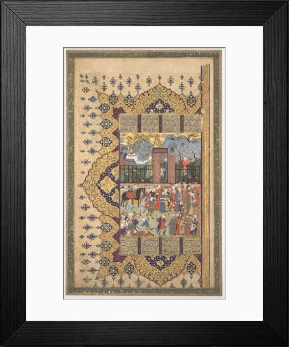 Framed Print : King Luhrasp Ascends the Throne: A Processon Arrives at Court (Recto)... c. 1560s-80s Framed Print : King Luhrasp Ascends the Throne: A Processon Arrives at Court (Recto)... c. 1560s-80s