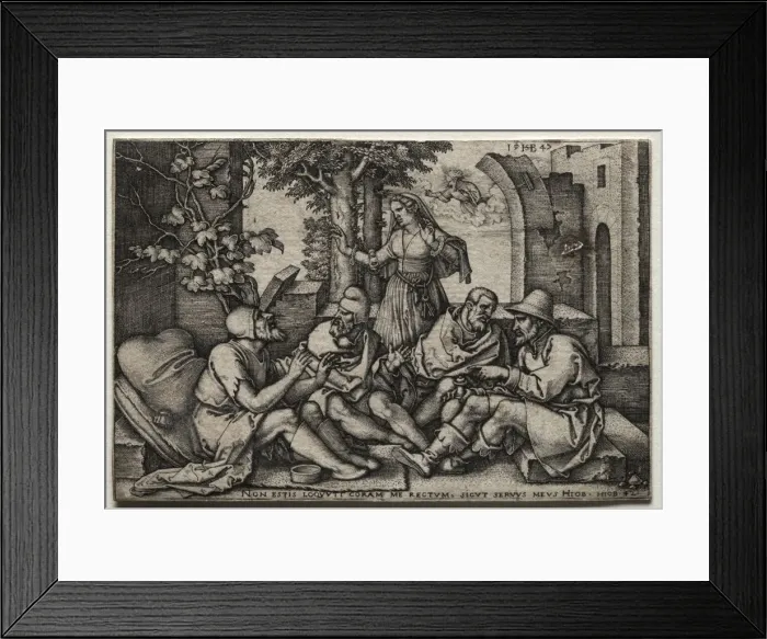 Framed Print : Job and His Friends. Creator: Hans Sebald Beham (German, 1500-1550) Framed Print : Job and His Friends. Creator: Hans Sebald Beham (German, 1500-1550)