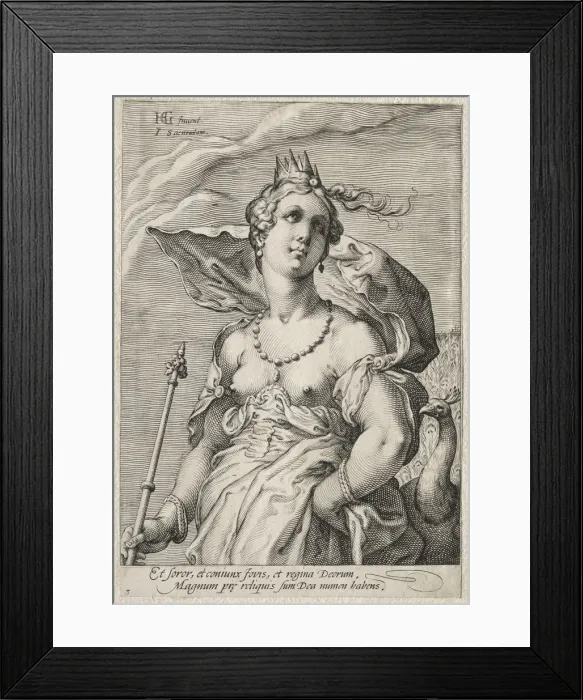 Framed Print : Juno, c. 1595. Creator: Jan Saenredam (Dutch, 1565-1607)
