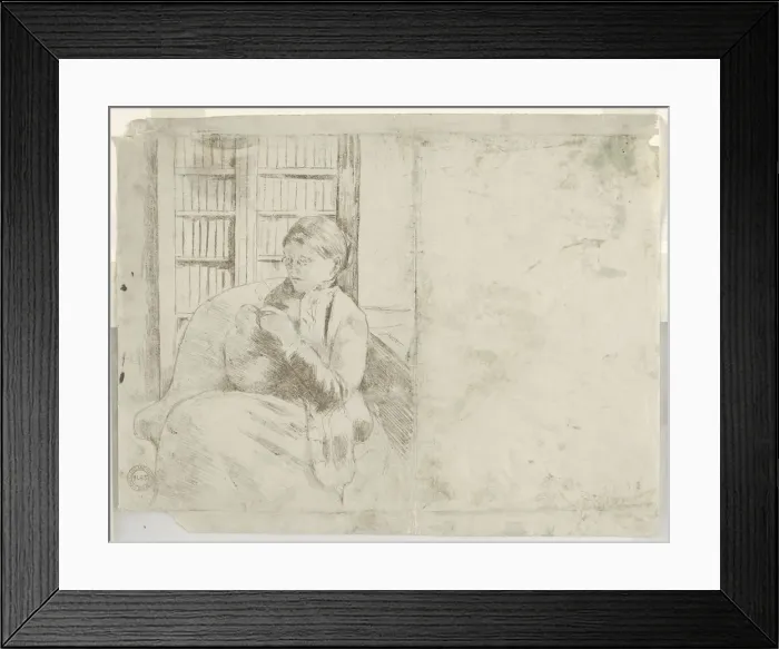 Framed Print : Knitting in the Library (verso), c. 1881. Creator: Mary Cassatt (American, 1844-1926) Framed Print : Knitting in the Library (verso), c. 1881. Creator: Mary Cassatt (American, 1844-1926)