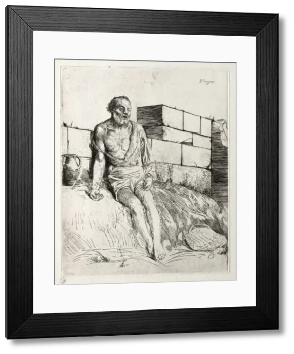 Framed Print : Job (First Plate). Creator: Alphonse Legros (French, 1837-1911) Framed Print : Job (First Plate). Creator: Alphonse Legros (French, 1837-1911)