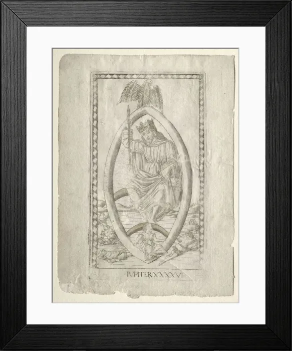 Framed Print : Jupiter (from the Tarocchi, series A: Firmaments of the Universe, #46), before 1467 Framed Print : Jupiter (from the Tarocchi, series A: Firmaments of the Universe, #46), before 1467
