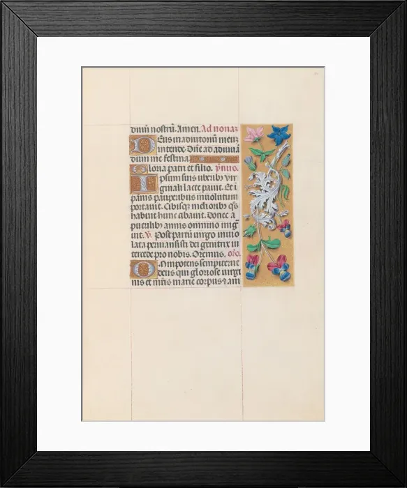 Framed Print : Hours of Queen Isabella the Catholic, Queen of Spain: Fol