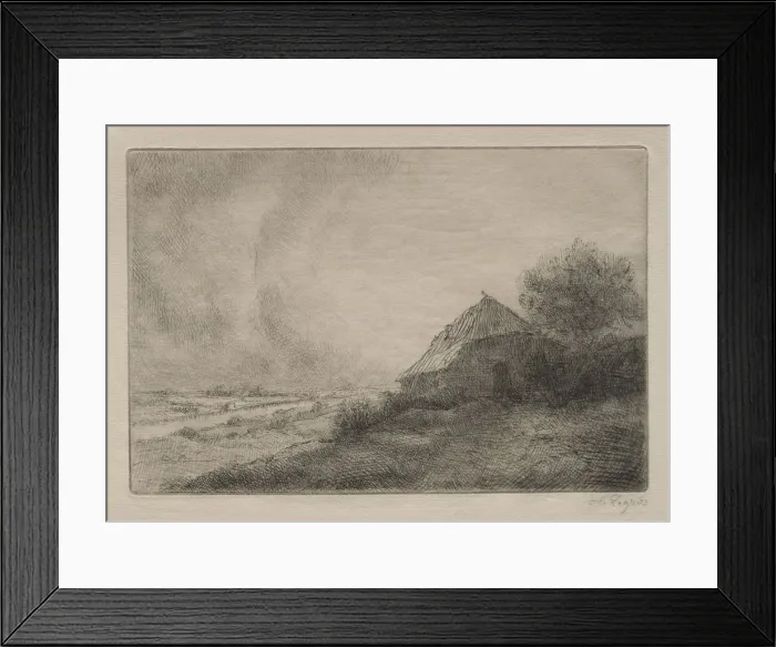 Framed Print : Hovel on the Hill. Creator: Alphonse Legros (French, 1837-1911) Framed Print : Hovel on the Hill. Creator: Alphonse Legros (French, 1837-1911)
