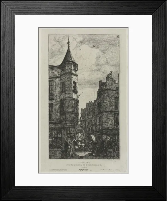 Framed Print : House with a Turret, No. 22, rue de LEcole de Medecine, Paris, (called the Turret of Marat) Framed Print : House with a Turret, No. 22, rue de LEcole de Medecine, Paris, (called the Turret of Marat)