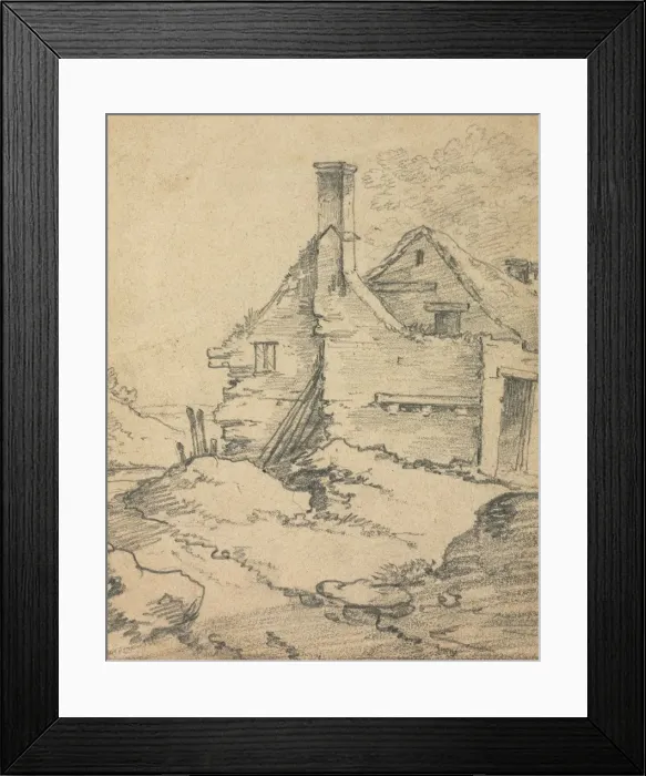 Framed Print : Houses in a Landscape. Creator: Benjamin Barker (British, 1776-1838) Framed Print : Houses in a Landscape. Creator: Benjamin Barker (British, 1776-1838)