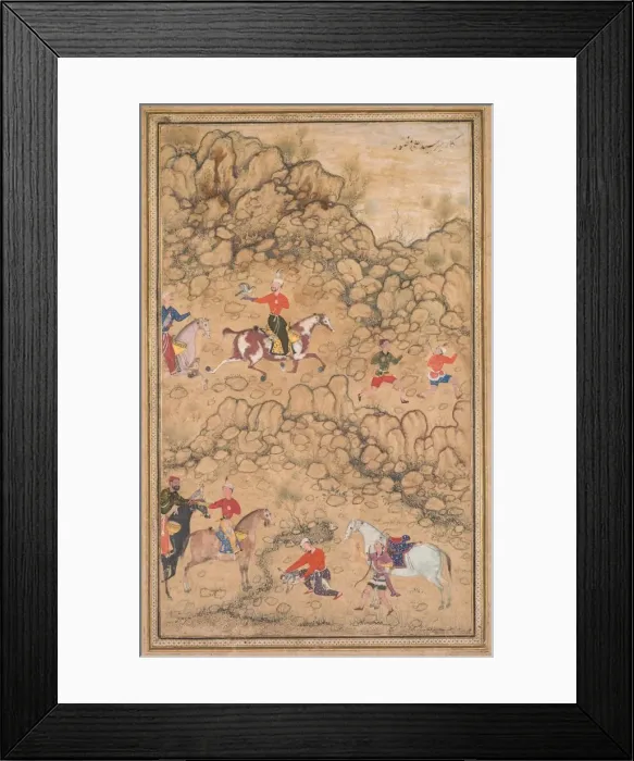 Framed Print : Hunting with Falcons in a Landscape, c. 1558-1560; borders added probably 1700s. Creator Framed Print : Hunting with Falcons in a Landscape, c. 1558-1560; borders added probably 1700s. Creator