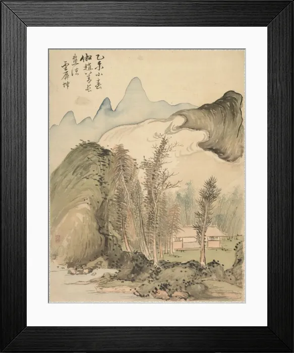 Framed Print : Hut Amidst the Trees, 1847. Creator: Tsubaki Chinzan (Japanese, 1801-1854) Framed Print : Hut Amidst the Trees, 1847. Creator: Tsubaki Chinzan (Japanese, 1801-1854)
