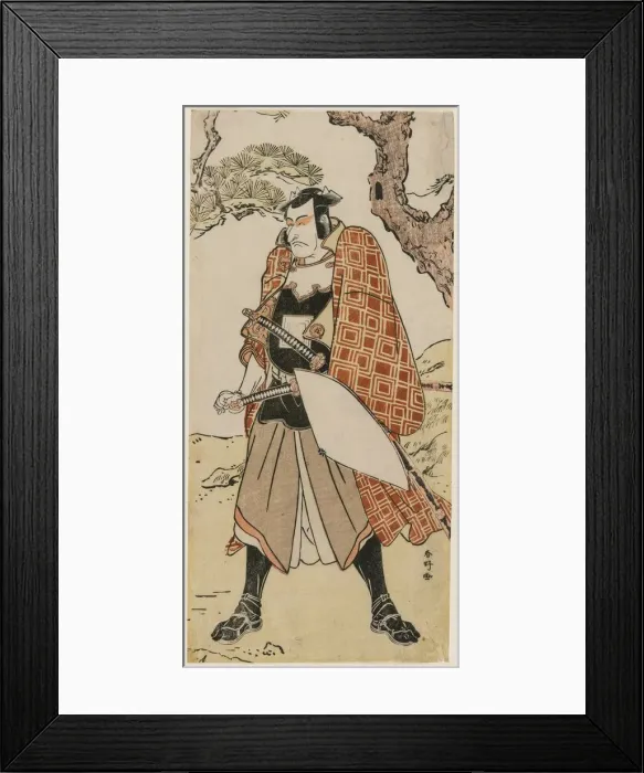 Framed Print : Ichikawa Danjuro V as a Travelling Warrior, late 1780s. Creator: Katsukawa Shunko (Japanese Framed Print : Ichikawa Danjuro V as a Travelling Warrior, late 1780s. Creator: Katsukawa Shunko (Japanese