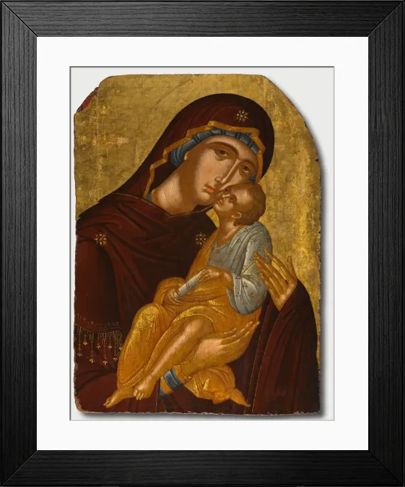 Framed Print : Icon of the Mother of God and Infant Christ (Virgin Eleousa), c. 1425-50. Creator Framed Print : Icon of the Mother of God and Infant Christ (Virgin Eleousa), c. 1425-50. Creator