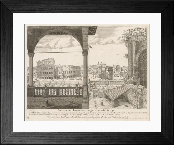 Framed Print : Il Colosseo e lArco di Costantino from Prospectus Locurum Urbis Romae Insign[ium]