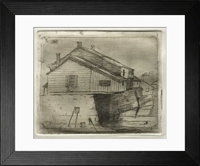 Framed Print : House Over Water, 1878. Creator: Otto H. Bacher (American, 1856-1909) Framed Print : House Over Water, 1878. Creator: Otto H. Bacher (American, 1856-1909)
