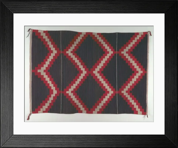 Framed Print : Hubbell Revival-style Rug with Moki (Moqui) Stripes, c. 1890-1910. Creator: Unknown Framed Print : Hubbell Revival-style Rug with Moki (Moqui) Stripes, c. 1890-1910. Creator: Unknown