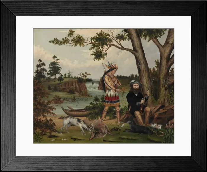 Framed Print : Hunter and Indian Guide, 1869. Creator: C. L. Woodhouse (American) Framed Print : Hunter and Indian Guide, 1869. Creator: C. L. Woodhouse (American)