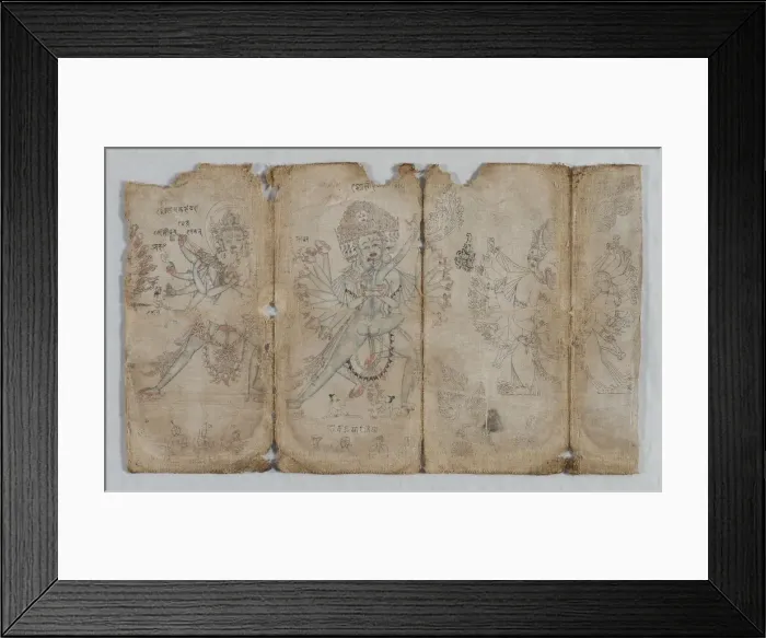 Framed Print : Iconographic Drawing of Tantric Enlightened Beings (verso), c. 1500. Creator: Unknown Framed Print : Iconographic Drawing of Tantric Enlightened Beings (verso), c. 1500. Creator: Unknown