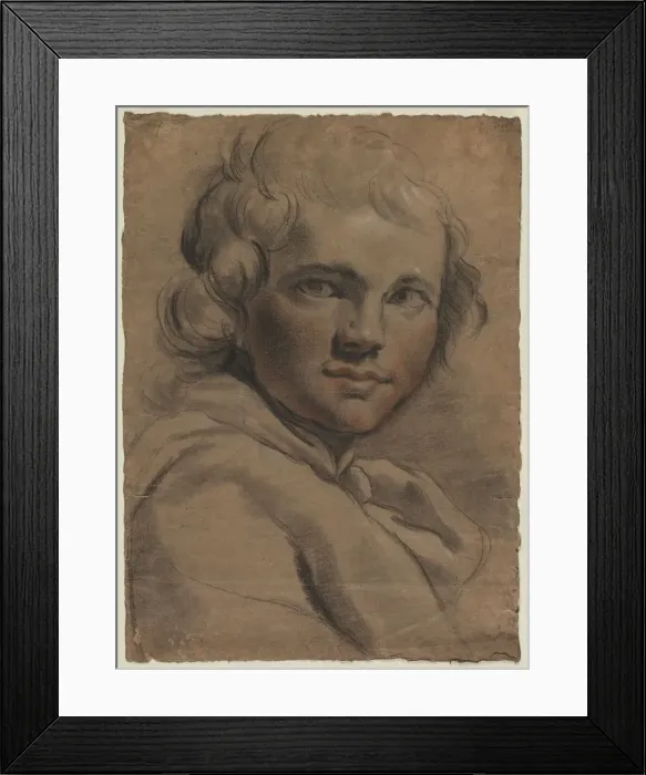 Framed Print : Head of a Young Man, 1780s. Creator: Gaetano Gandolfi (Italian, 1734-1802) Framed Print : Head of a Young Man, 1780s. Creator: Gaetano Gandolfi (Italian, 1734-1802)