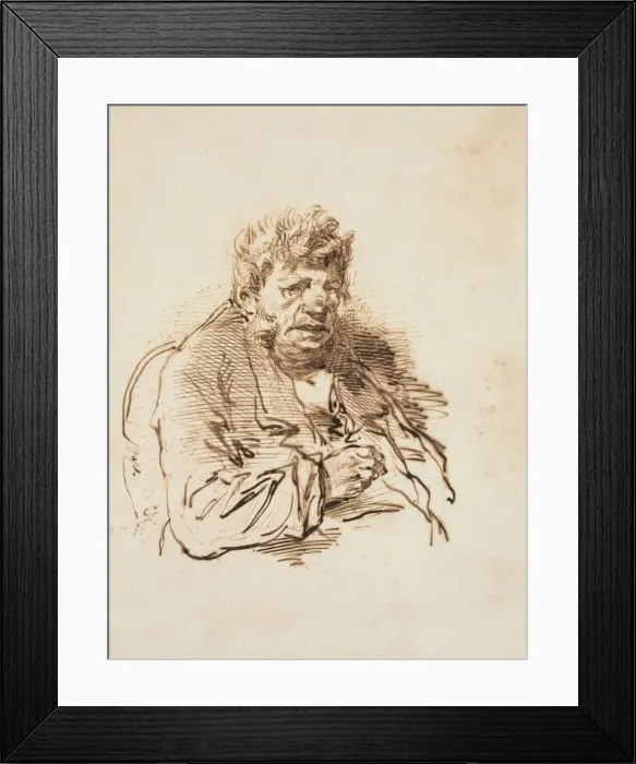 Framed Print : Head of an Old Man, 1858. Creator: Paul Gavarni (French, 1804-1866) Framed Print : Head of an Old Man, 1858. Creator: Paul Gavarni (French, 1804-1866)