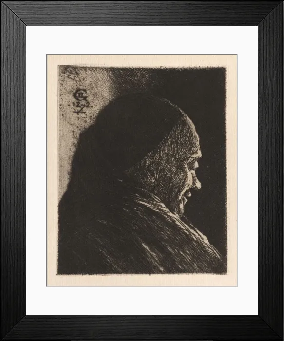 Framed Print : Head of an Old Man, 1872. Creator: Henri Charles Guerard (French, 1846-1897) Framed Print : Head of an Old Man, 1872. Creator: Henri Charles Guerard (French, 1846-1897)