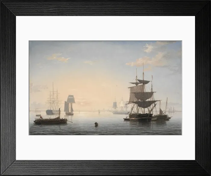 Framed Print : Harbor of Boston, with the City in the Distance, c. 1846-1847. Creator: Fitz Henry Lane (American Framed Print : Harbor of Boston, with the City in the Distance, c. 1846-1847. Creator: Fitz Henry Lane (American