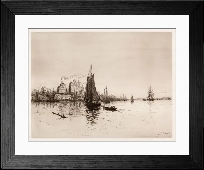 Framed Print : Harbor Scene, 1884. Creator: James Craig Nicoll (American, 1847-1918)
