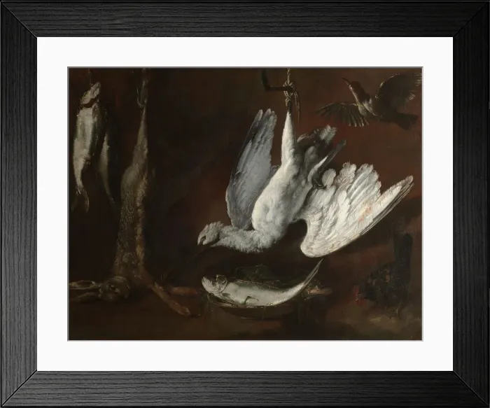 Framed Print : Hare, Spoonbill, and Fish, mid-1600s. Creator: Unknown Framed Print : Hare, Spoonbill, and Fish, mid-1600s. Creator: Unknown