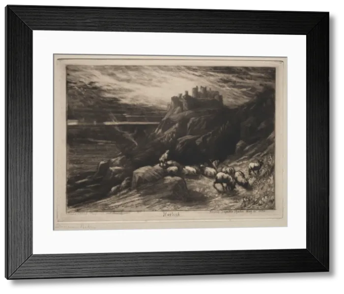 Framed Print : Harlech, 1880. Creator: Francis Seymour Haden (British, 1818-1910) Framed Print : Harlech, 1880. Creator: Francis Seymour Haden (British, 1818-1910)