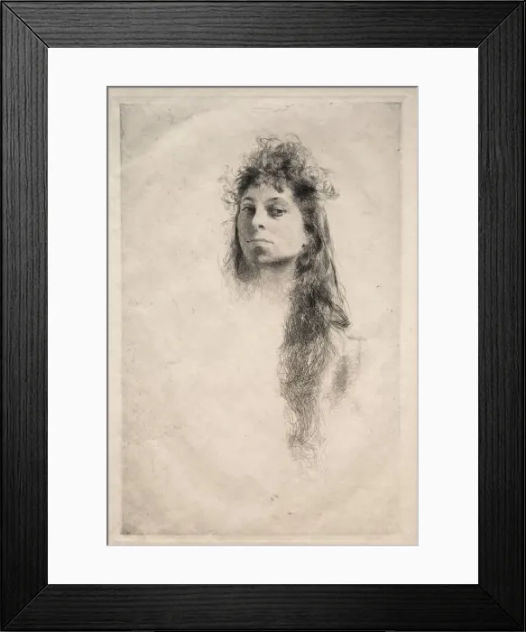 Framed Print : Head of a Girl, 1800s. Creator: Robert Frederick Blum (American, 1857-1903) Framed Print : Head of a Girl, 1800s. Creator: Robert Frederick Blum (American, 1857-1903)