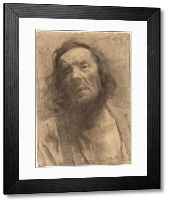 Framed Print : Head of a Man, 1884. Creator: Frederick William MacMonnies (American, 1863-1937) Framed Print : Head of a Man, 1884. Creator: Frederick William MacMonnies (American, 1863-1937)