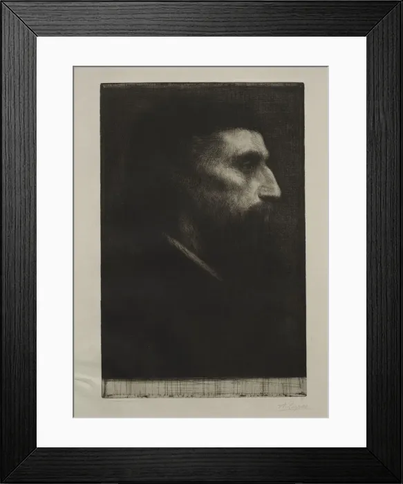 Framed Print : Head of a Man. Creator: Alphonse Legros (French, 1837-1911) Framed Print : Head of a Man. Creator: Alphonse Legros (French, 1837-1911)