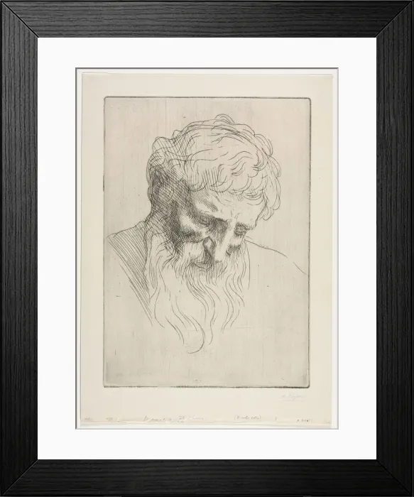 Framed Print : Head of a Man. Creator: Alphonse Legros (French, 1837-1911) Framed Print : Head of a Man. Creator: Alphonse Legros (French, 1837-1911)