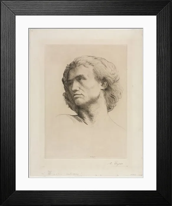 Framed Print : Head of a Man. Creator: Alphonse Legros (French, 1837-1911) Framed Print : Head of a Man. Creator: Alphonse Legros (French, 1837-1911)