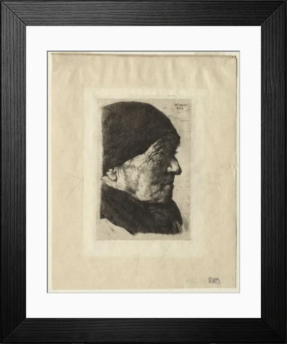 Framed Print : Head of a Peasant, 1874. Creator: Wilhelm Maria Hubertus Leibl (German, 1844-1900) Framed Print : Head of a Peasant, 1874. Creator: Wilhelm Maria Hubertus Leibl (German, 1844-1900)