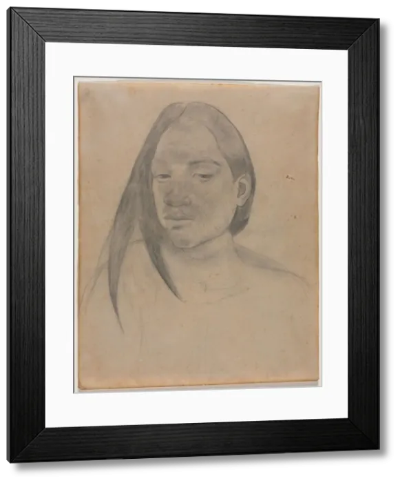 Framed Print : Head of a Tahitian Woman, 1891. Creator: Paul Gauguin (French, 1848-1903) Framed Print : Head of a Tahitian Woman, 1891. Creator: Paul Gauguin (French, 1848-1903)