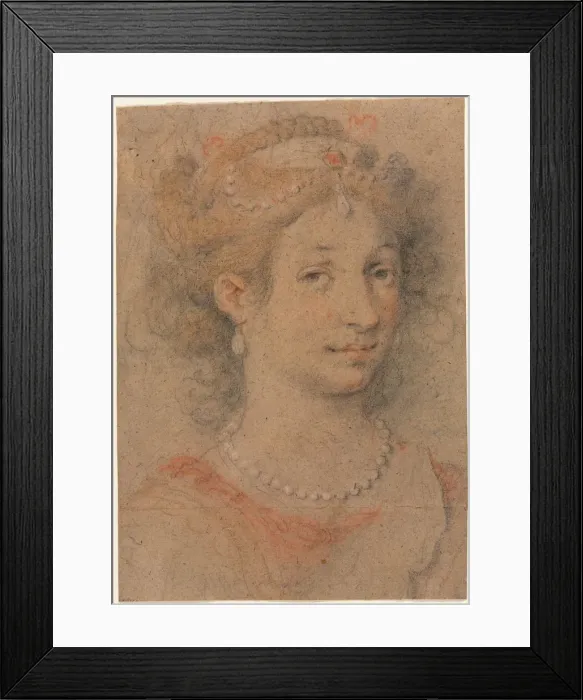 Framed Print : Head of a Woman, 1600s. Creator: Anonymous Framed Print : Head of a Woman, 1600s. Creator: Anonymous