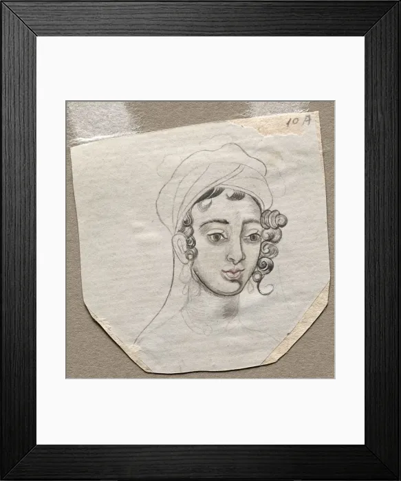 Framed Print : Head of a Young Man, early 1800s. Creator: Unknown Framed Print : Head of a Young Man, early 1800s. Creator: Unknown