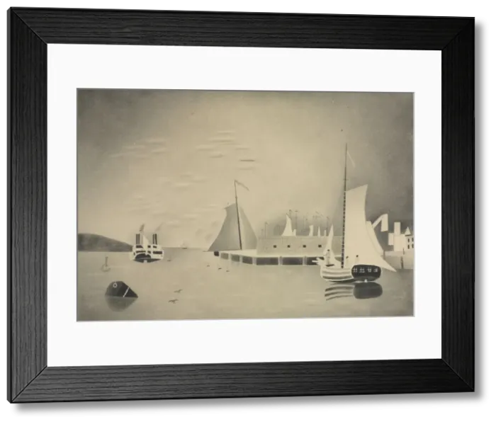 Framed Print : Harbor Scene, 1850s or 60s. Creator: Mary Altha Nims (American, 1817-1907) Framed Print : Harbor Scene, 1850s or 60s. Creator: Mary Altha Nims (American, 1817-1907)
