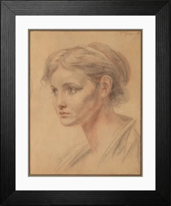 Framed Print : Head of a Girl, 1763. Creator: Jean-Baptiste Greuze (French, 1725-1805) Framed Print : Head of a Girl, 1763. Creator: Jean-Baptiste Greuze (French, 1725-1805)