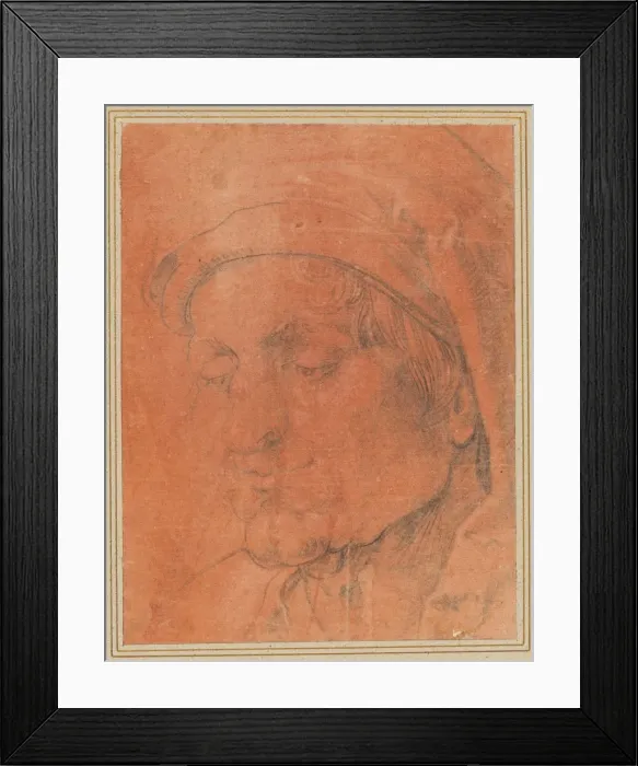 Framed Print : Head of a Man in a Cap, 16th century. Creator: Anonymous;Albrecht Dürer (German Framed Print : Head of a Man in a Cap, 16th century. Creator: Anonymous;Albrecht Dürer (German