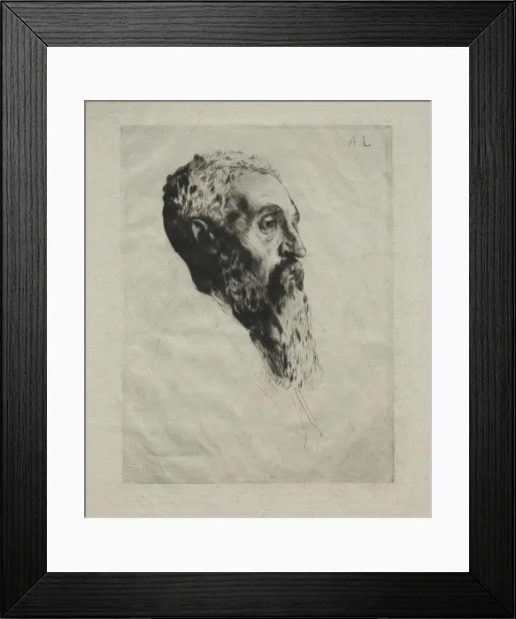 Framed Print : Head of a Model. Creator: Alphonse Legros (French, 1837-1911) Framed Print : Head of a Model. Creator: Alphonse Legros (French, 1837-1911)