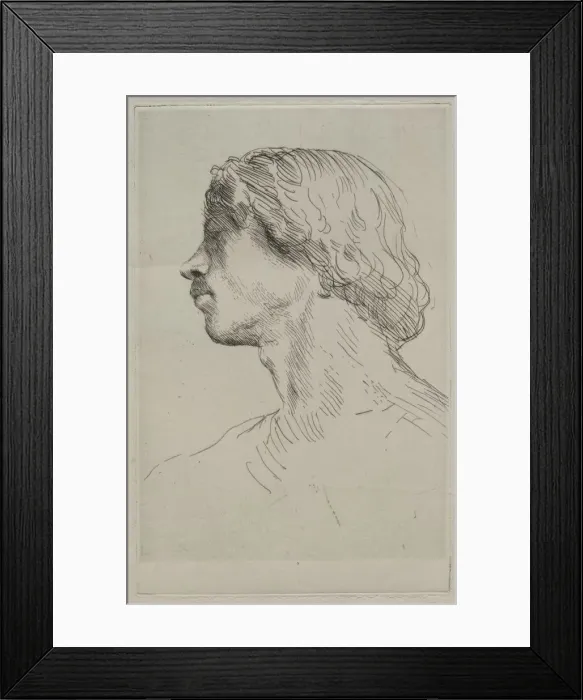 Framed Print : Head of a Model. Creator: Alphonse Legros (French, 1837-1911) Framed Print : Head of a Model. Creator: Alphonse Legros (French, 1837-1911)