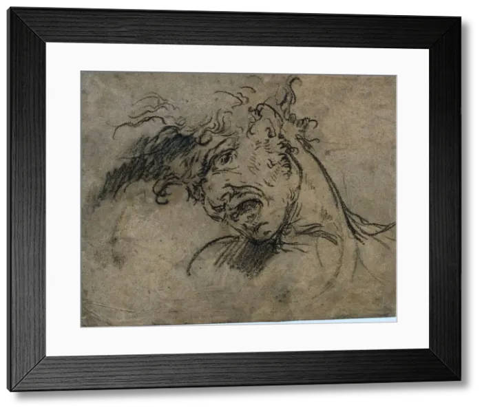 Framed Print : Head of a Screaming Man, 1792. Creator: Benjamin West (American, 1738-1820) Framed Print : Head of a Screaming Man, 1792. Creator: Benjamin West (American, 1738-1820)