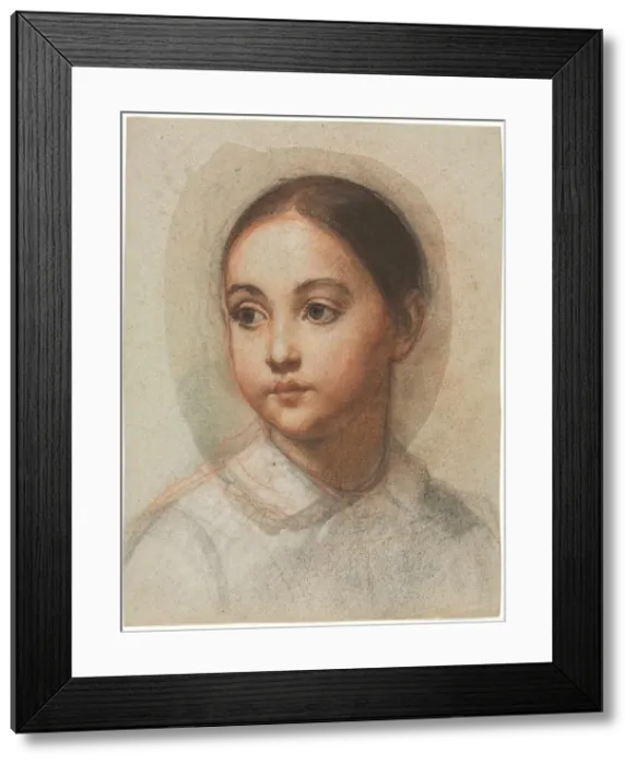 Framed Print : Head of a Young Girl, c. 1857. Creator: Alexandre Hesse (French, 1806-1879) Framed Print : Head of a Young Girl, c. 1857. Creator: Alexandre Hesse (French, 1806-1879)