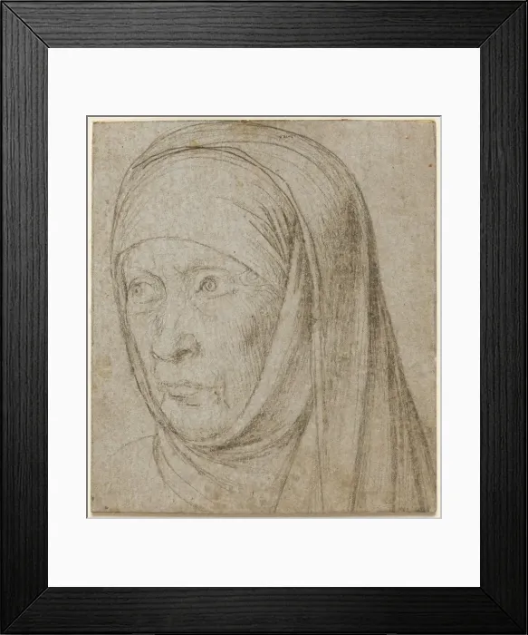 Framed Print : Head of an Old Woman, c. 1500. Creator: Hans Holbein (German, c. 1465-1524) Framed Print : Head of an Old Woman, c. 1500. Creator: Hans Holbein (German, c. 1465-1524)