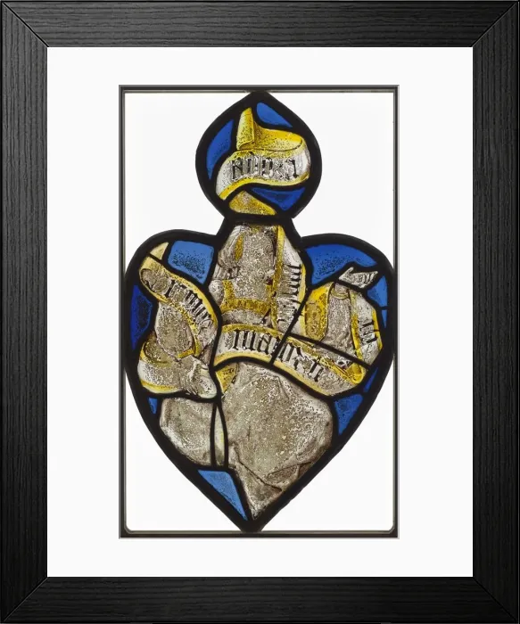 Framed Print : Heart-Shaped Panel: Figure of a Woman with a Banderole (Sibyl ?), c. 1480-1520. Creator: Unknown Framed Print : Heart-Shaped Panel: Figure of a Woman with a Banderole (Sibyl ?), c. 1480-1520. Creator: Unknown