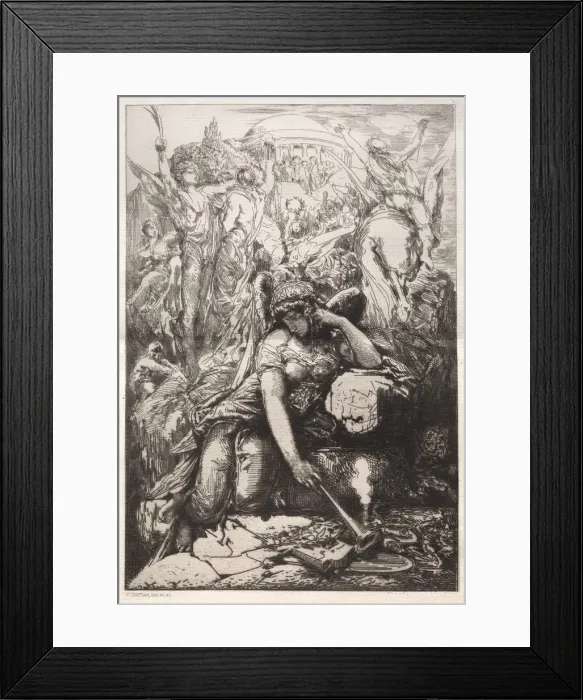 Framed Print : Melancholy. Creator: Nicolas-Francois Chifflart (French, 1825-1901); Francois Lienard Framed Print : Melancholy. Creator: Nicolas-Francois Chifflart (French, 1825-1901); Francois Lienard