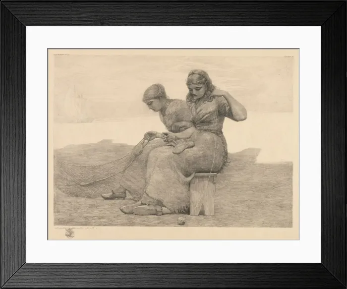 Framed Print : Mending the Tears, 1888. Creator: Winslow Homer (American, 1836-1910) Framed Print : Mending the Tears, 1888. Creator: Winslow Homer (American, 1836-1910)